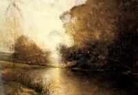 Wahlberg, Alfred - A Moonlit River Landscape with a Figure